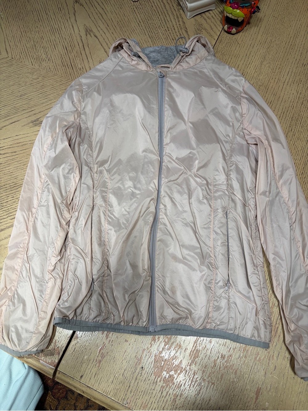 Urban Outfitters Light Pink Packable Hooded Windbreaker Jacket